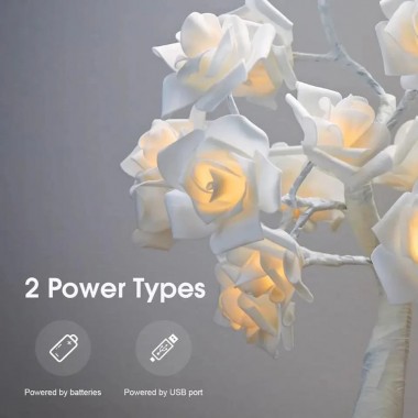 Лампа LED настольная Дерево цветная роза (NNG-03) (24 LED (теплый свет) 220V