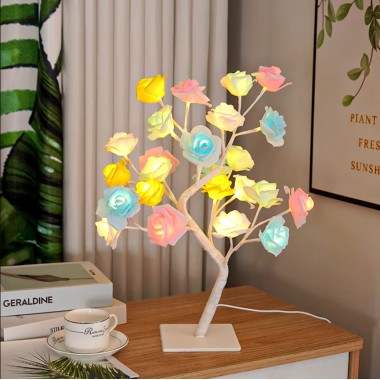 Лампа LED настольная Дерево цветная роза (NNG-03) (24 LED (теплый свет) 220V