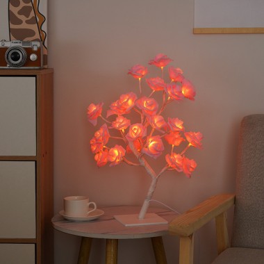 Светодиодное дерево, Розовые Розы  (NNG-05) (24 LED (теплый свет) 220V)