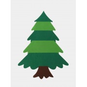 Детская Рождественская елочка из фетра Без игрушек Chrismas Free елочка на стену 95x70 см