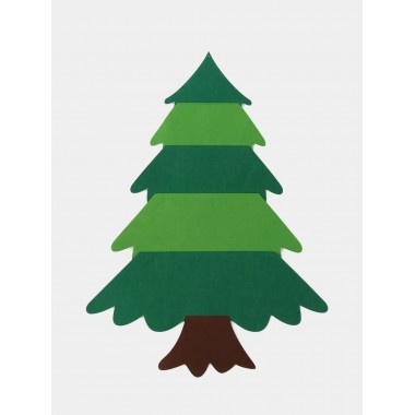 Детская Рождественская елочка из фетра Без игрушек Chrismas Free елочка на стену 95x70 см