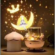 Музыкальный ночник-проектор с Bluetooth и пультом Карусель зайчиков WH-E11-02 Детский музыкальный ночник