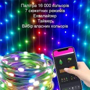 Программируемая новогодняя LED гирлянда Капля росы с пультом и управлением с телефона SFK-04 Bluetooth USB 10м