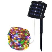 Уличная гирлянда с солнечной панелью Капля росы SFK-15 Светодиодные гирлянды с RGB подсветкой 10м 100LED