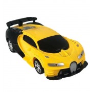 Машинка трансформер на радиоуправлении AToys Bugatti-Robot 1:18 световые эффекты Черно-желтая