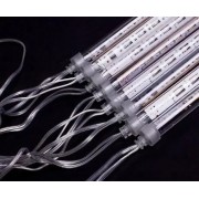 Электрическая новогодняя гирлянда метеоритный дождь трубки сосульки 50см цвет ламп микс