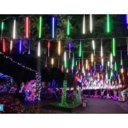 Электрическая новогодняя гирлянда метеоритный дождь трубки сосульки 50см цвет ламп микс