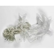 Гирлянда светодиодная штора звездопад с луной на окно штору потолок 2.5 метра 138 led 12 звезд 220в