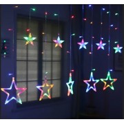 Гирлянда штора Звезды Звездопад 3м Мультицвет на пульте дистанционного управления