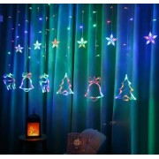 Гирлянда штора Мульти с формами колокольчики 12 PCS light RGB