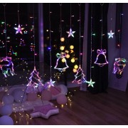 Гирлянда штора Мульти с формами колокольчики 12 PCS light RGB