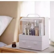 Пластиковый настольный органайзер для косметики с выдвижными ящиками Cosmetic Storage Box 22х13.5х25.5 см