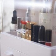 Пластиковый настольный органайзер для косметики с выдвижными ящиками Cosmetic Storage Box 22х13.5х25.5 см