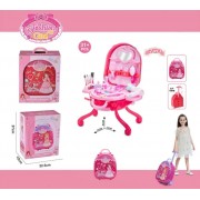 Детский игровой косметический набор с разными аксессуарами в чемоданчике Fashion Girl 2в1 31 предмет в наборе