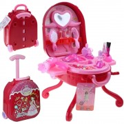Детский игровой косметический набор с разными аксессуарами в чемоданчике Fashion Girl 2в1 31 предмет в наборе