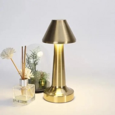 Настольная лампа металлическая с аккумулятором PC-8231 Золотистый Настольная сенсорная LED лампа