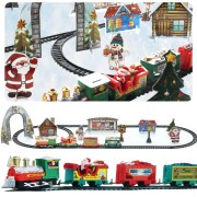 Детская игрушечная железная дорога с локомотивом и вагонами Рождественский Поезд Christmas Classic Train 13pcs