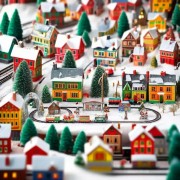 Детская игрушечная железная дорога с локомотивом и вагонами Рождественский Поезд Christmas Classic Train 13pcs