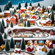 Детская игрушечная железная дорога с локомотивом и вагонами Рождественский Поезд Christmas Classic Train 13pcs