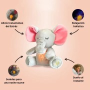 Интерактивная мягкая игрушка-ночник дышащий Слоник Elephant Серый Успокаивающая плюшевая игрушка Слоник