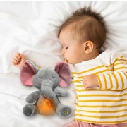 Интерактивная мягкая игрушка-ночник дышащий Слоник Elephant Серый Успокаивающая плюшевая игрушка Слоник