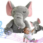 Интерактивная мягкая игрушка-ночник дышащий Слоник Elephant Серый Успокаивающая плюшевая игрушка Слоник