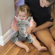 Интерактивная мягкая игрушка-ночник дышащий Слоник Elephant Серый Успокаивающая плюшевая игрушка Слоник