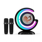 Лампа-ночник с колонкой Bluetooth YS-110, двумя микрофонами, цвет черный.