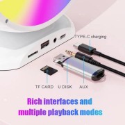 Лампа-ночник с колонкой Bluetooth YS-110, двумя микрофонами, цвет черный.