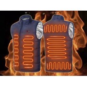 Жилетка с электроподогревом от павербанка 9 зон Размер 2XL Черный