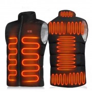 Жилетка с электроподогревом от павербанка 9 зон Размер 2XL Черный