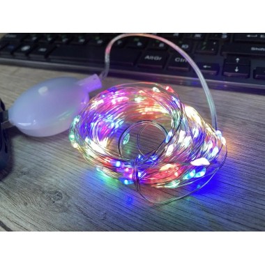 Гирлянда проволока музыкальная прозрачный провод USB RGB разноцветная SF-4