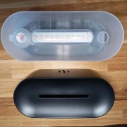 Портативный увлажнитель воздуха ночник с имитацией пламени и резервуаром для эфирного масла 180мл черный