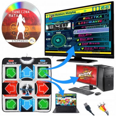 Танцевальный коврик usb для ПК компьютера PC Dance mat  Dance Pad улучшенный с CD