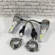 Комплект автомобильных светодиодных LED ламп с охлаждением С6 LED H4 LED лампы для авто 3800Лм