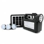 Портативная солнечная станция 5000мАч GDLITE GD8017 MK II + 3 лампочки / Аккумуляторный аварийный фонарь
