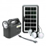 Портативная солнечная станция 5000мАч GDLITE GD8017 MK II + 3 лампочки / Аккумуляторный аварийный фонарь