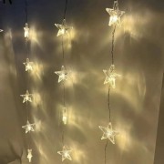 Гирлянда-подвеска в виде звезды, Гирлянда-штора для декора от USB 3х2м Теплый белый AND SF-57