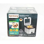 Электрическая фритюрница Rainberg RB-2219 с терморегулятором и крышкой для фри 2.5л 3200Вт