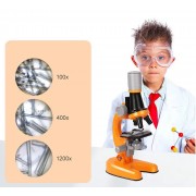 Детский микроскоп с увеличением 100х-1200х и аксессуарами HA -148 Оранжевый