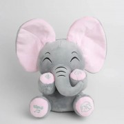 Мягкая игрушка плюшевый Слоник 35 см играет в прятки, хлопает ушками с музыкой Серый HA-161