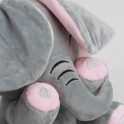 Мягкая игрушка плюшевый Слоник 35 см играет в прятки, хлопает ушками с музыкой Серый HA-161