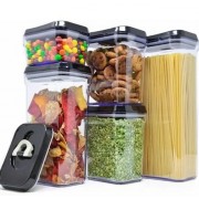 Набор прозрачных контейнеров для сыпучих 5 предметов FOOD с крышками
