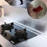 Кухонная маслостойкая фольга самоклеющаяся для кухни 60см*6м / Алюминиевая пленка для кухонных поверхностей