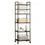 6-уровневый напольный стеллаж для хранения с роликами, тележка для кухни, ванной комнаты,TVT-02