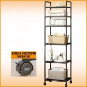 6-уровневый напольный стеллаж для хранения с роликами, тележка для кухни, ванной комнаты,TVT-02