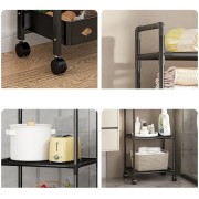 6-уровневый напольный стеллаж для хранения с роликами, тележка для кухни, ванной комнаты,TVT-02