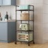 Полка-стеллаж напольная 138×42×32 см на колесиках TVT-03 Черная 4 яруса