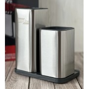 Набор кухонных ножей и принадлежностей Zep-Line ZP-047 на подставке (17 предметов) черный