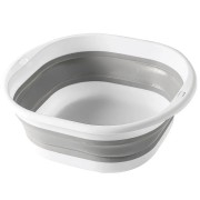 Силиконовый складной таз, пластмассовый для ванной на 6 литров TZ01 Серо-белый Складной тазик для дома